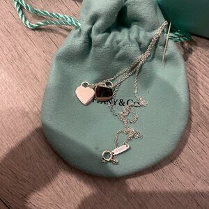 Tiffany & Co Return to Tiffany Pink Heart Charm Necklace Sterling Silver